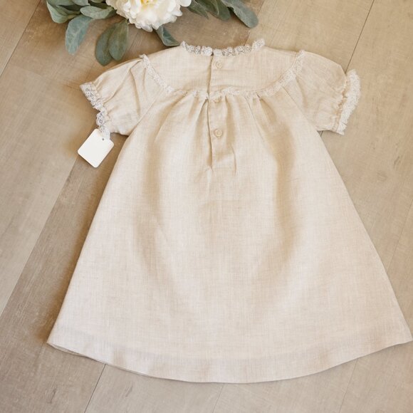 Linen Float Dress 100% Cotton Linen Flax Beige Add Monogram Beach Portrait NWT - Picture 8 of 8